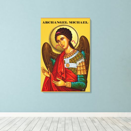 Aartsengel Michaël Canvas Afdruk (Insitu (Houten vloer))