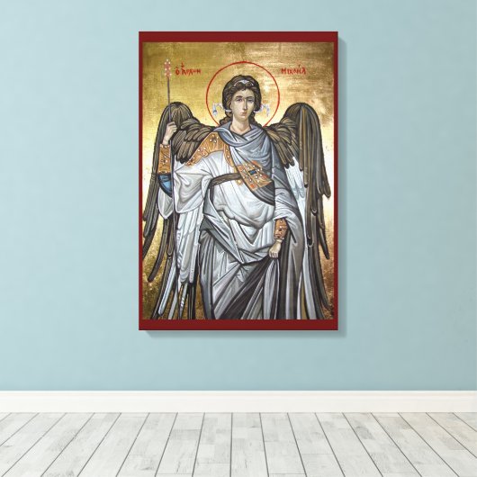 Aartsengel Michaël Canvas Afdruk (Insitu (Houten vloer))