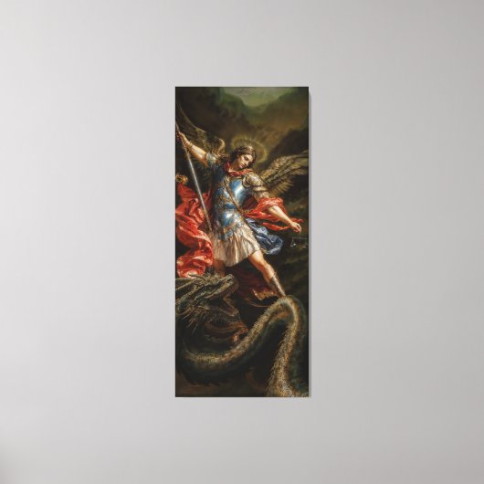 Aartsengel Michael en boze slang Canvas Afdruk (Voorkant)