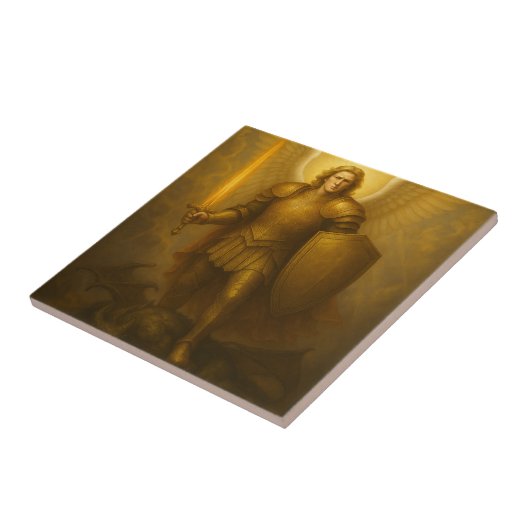 Aartsengel Michaël – Goddelijke Beschermer van het Tegeltje (Zijkant)