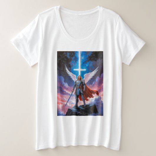 Aartsengel Michaël Grote Maat T-shirt (Design voorkant)