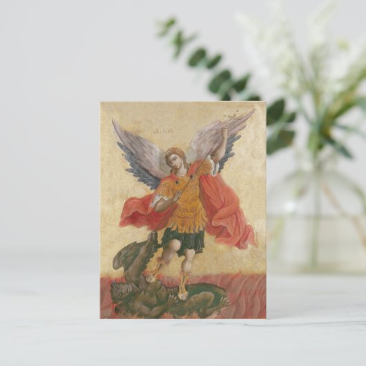 Aartsengel Michael Icon Briefkaart (Staand voorkant)