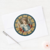 Aartsengel Michaël (M 010) Ronde Sticker (Envelop)