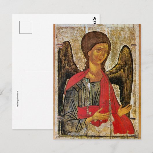 Aartsengel Michael Orthodox Byzantijns icoon Briefkaart (Voorkant / Achterkant)
