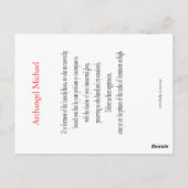 Aartsengel Michael Prayer Card Briefkaart (Achterkant)