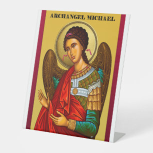 Aartsengel Michaël Reclamebord Met Voetstuk