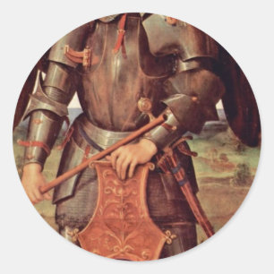 Aartsengel Michael van Perugino Pietro (beste kwal Ronde Sticker