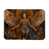 Aartsengel Michael zittend op een troon Magneet (Horizontaal)