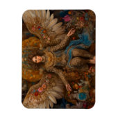 Aartsengel Michael zittend op een troon Magneet (Verticaal)