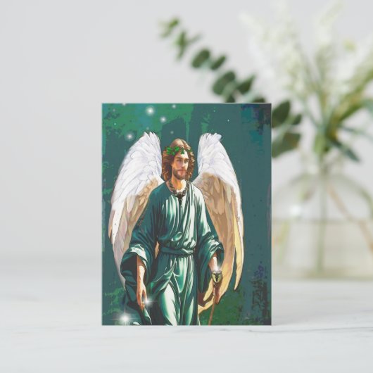 Aartsengel Rafaël Genezer Angel Healing Art Note Briefkaart (Staand voorkant)