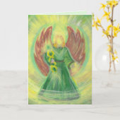 Aartsengel Rafaël Wenskaart w/ Bericht Kaart (Gele Bloem)