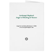 Aartsengel Raphael Angel Healing Art Wenskaart (Achterkant)