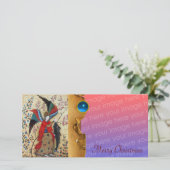 AARTSENGEL RAPHAEL EN VIS KERSTPERKAMENT FEESTDAGENKAART (Staand voorkant)