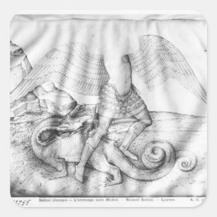 Aartsengel St. Michael, ca.1450 Vierkante Sticker