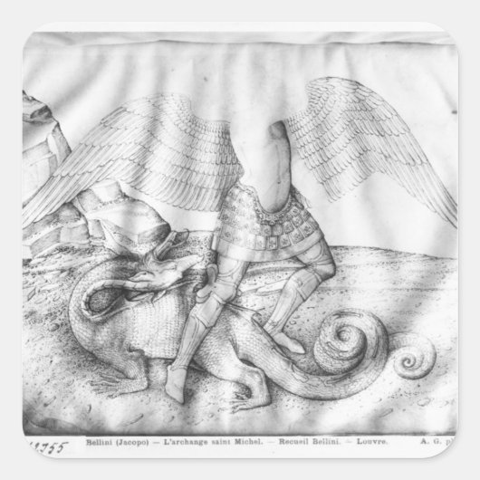 Aartsengel St. Michael, ca.1450 Vierkante Sticker (Voorkant)