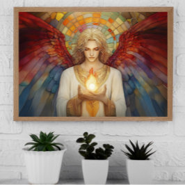 Aartsengel Uriël De Vlam van God Regenboog Mozaïek Poster