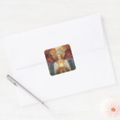 Aartsengel Uriël De Vlam van God Regenboog Mozaïek Vierkante Sticker (Envelop)