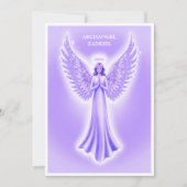 Aartsengel Zadkiel Paarse en witte kerst Feestdagenkaart (Voorkant)