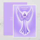 Aartsengel Zadkiel Paarse en witte kerst Feestdagenkaart (Voorkant / Achterkant)