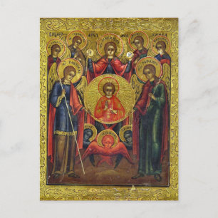 Aartsengelen Orthodox Christelijk Byzantijns icoon Briefkaart