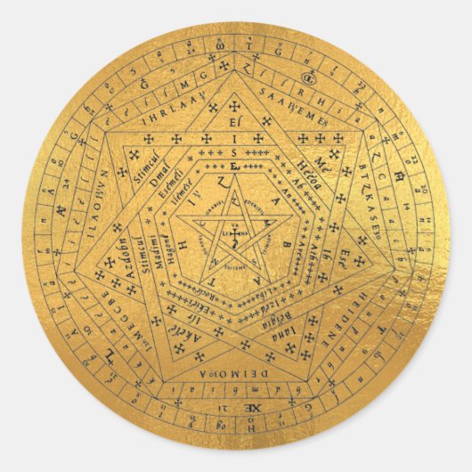 Aartsengelen Seal, God Seal, Sigillum Dei Aemeth Ronde Sticker (Voorkant)