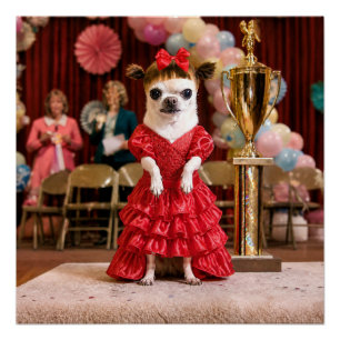 Aarzelende Chihuahua Schoonheidswedstrijd Winnaar Perfect Poster