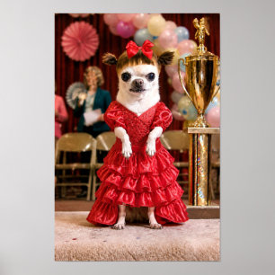 Aarzelende Chihuahua Schoonheidswedstrijd Winnaar Poster
