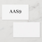 AAS9 VISITEKAARTJE (Voorkant / Achterkant)