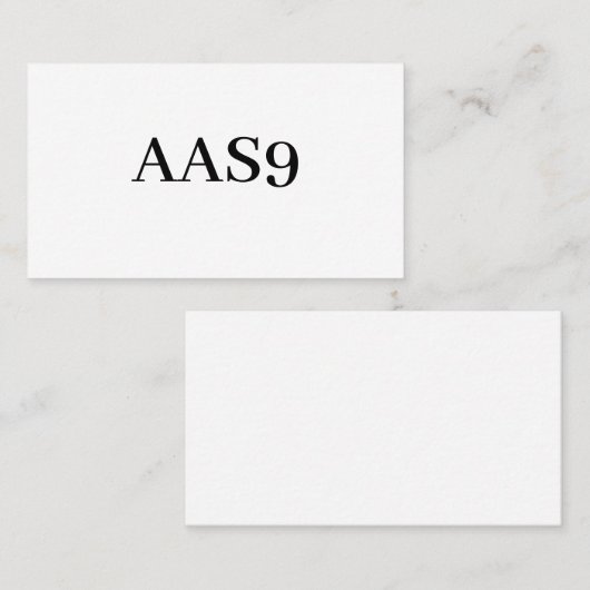 AAS9 VISITEKAARTJE (Voorkant / Achterkant)