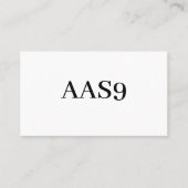 AAS9 VISITEKAARTJE (Voorkant)