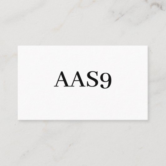 AAS9 VISITEKAARTJE (Voorkant)