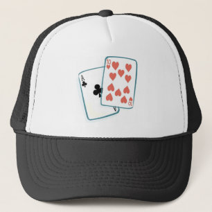 Aas en Tien van de Speelkaarten van Harten Trucker Pet