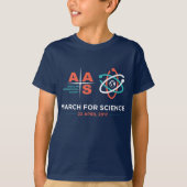 AAS + March for Science; Kinderen! -Marineblauw T-shirt (Voorkant)