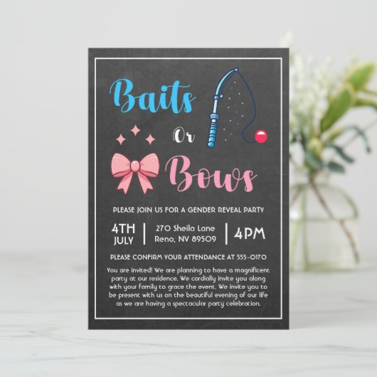 Aas of Bogen Vist Geslacht onthullen Kaart (Staand voorkant)