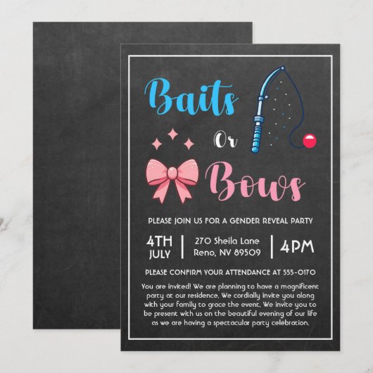 Aas of Bogen Vist Geslacht onthullen Kaart (Voorkant / Achterkant)