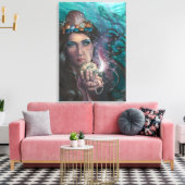 Aas van Cups Zeemeermin Canvas Art Afdruk (Insitu (Woonkamer))