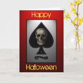 Aas van de Kaart van Halloween van de Schedel van (Gele Bloem)