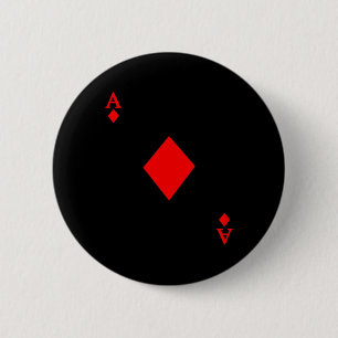 Aas van diamanten dek van kaarten Halloween kostuu Ronde Button 5,7 Cm