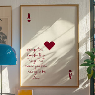 Aas van Harten Bevestiging Minimalistische Liefdep Poster