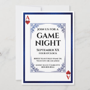 Aas van Harten Blauwe Game Night Speelkaart Kaart