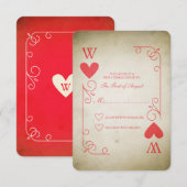 Aas van harten bruiloft RSVP (Voorkant / Achterkant)