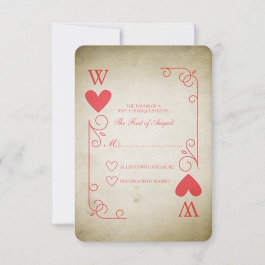 Aas van harten bruiloft RSVP (Voorkant)