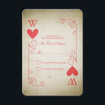 Aas van harten bruiloft RSVP Kaartje<br><div class="desc">Een bruiloft RSVP-kaart die eruit ziet als een  aas van harten speelkaart met je initiaal. Merk op dat je initiaal ook op de achterkant gaat.</div>