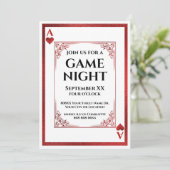 Aas van Harten Game Night Speelkaart Kaart (Staand voorkant)