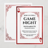 Aas van Harten Game Night Speelkaart Kaart (Voorkant / Achterkant)
