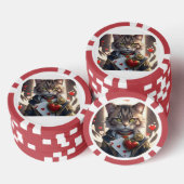 Aas van harten kat poker chips (Opstapeling)
