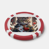 Aas van harten kat poker chips (Enkel)