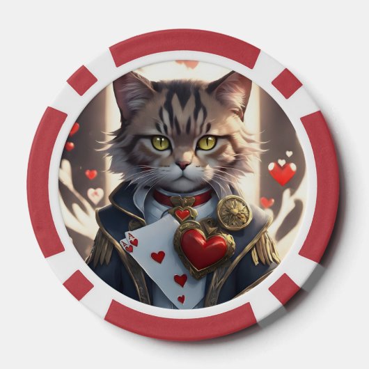 Aas van harten kat poker chips (Achterkant)
