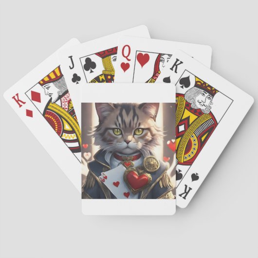 Aas van harten kat pokerkaarten (Achterkant)
