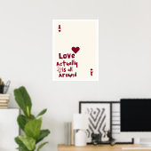 Aas van Harten Speelkaart Muurkunst | Romantische Poster (Thuiskantoor)